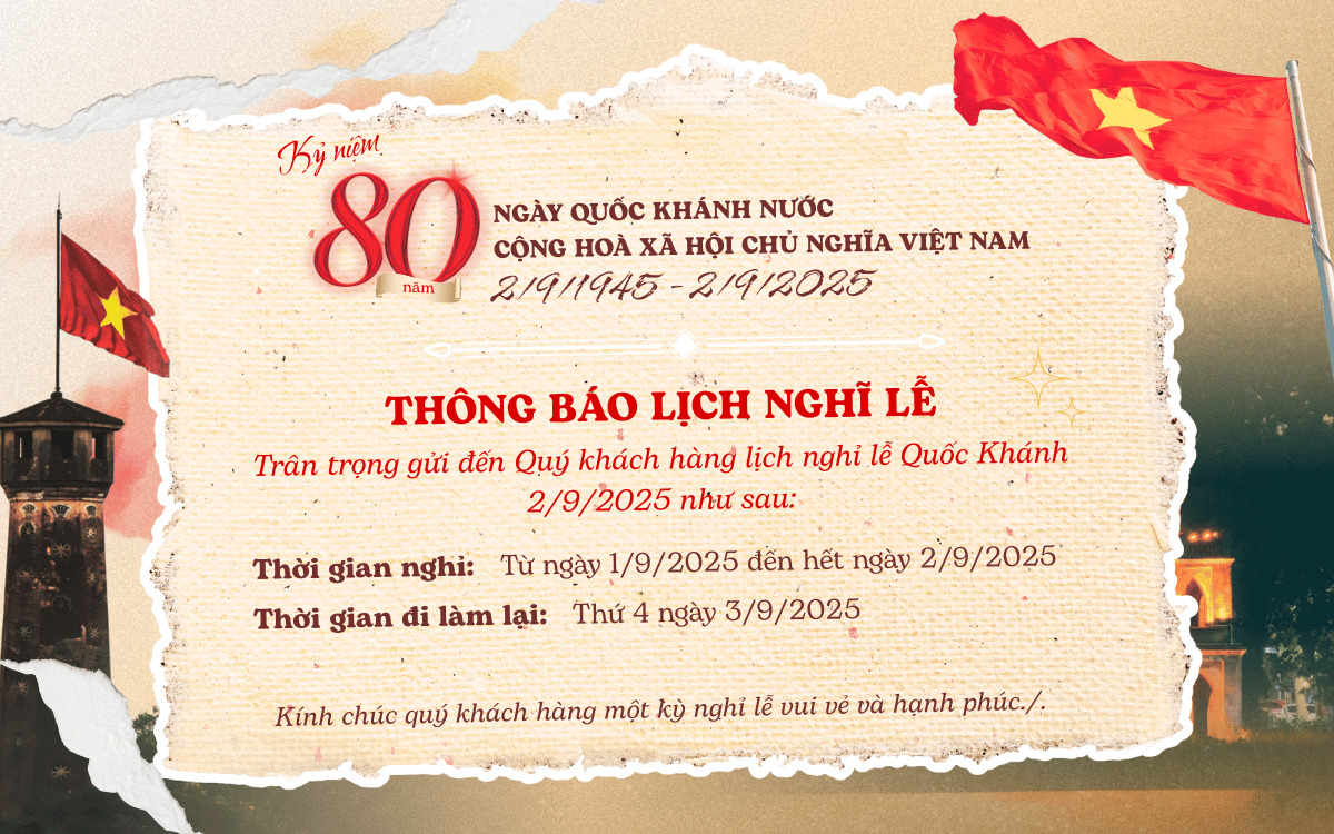 THÔNG BÁO NGHĨ LỄ QUỐC KHÁNH 2/9/2025